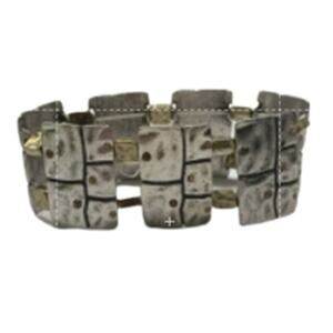 Lia Sophia Two Tone Crystal Stretch Bracelet Size up to 9"